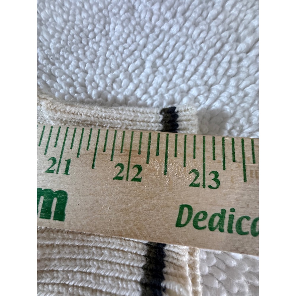 Vintage Carmel Golf Sweater Mens Large Cream White Cotton Knit Diamond Pattern L - Picture 7 of 10